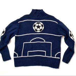 Vintage BellePointe Soccer Knit Mock Neck Sweater Wmns Size Large